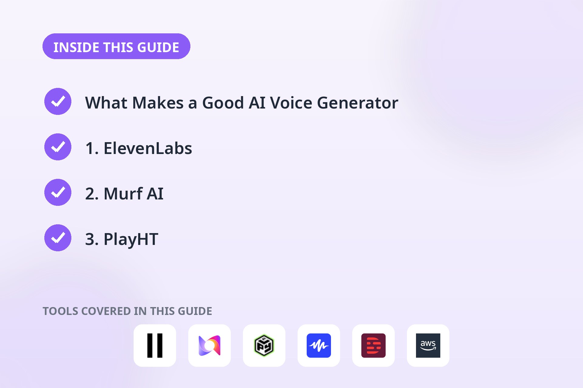 Inside this guide: the key sections covered and the tools compared.