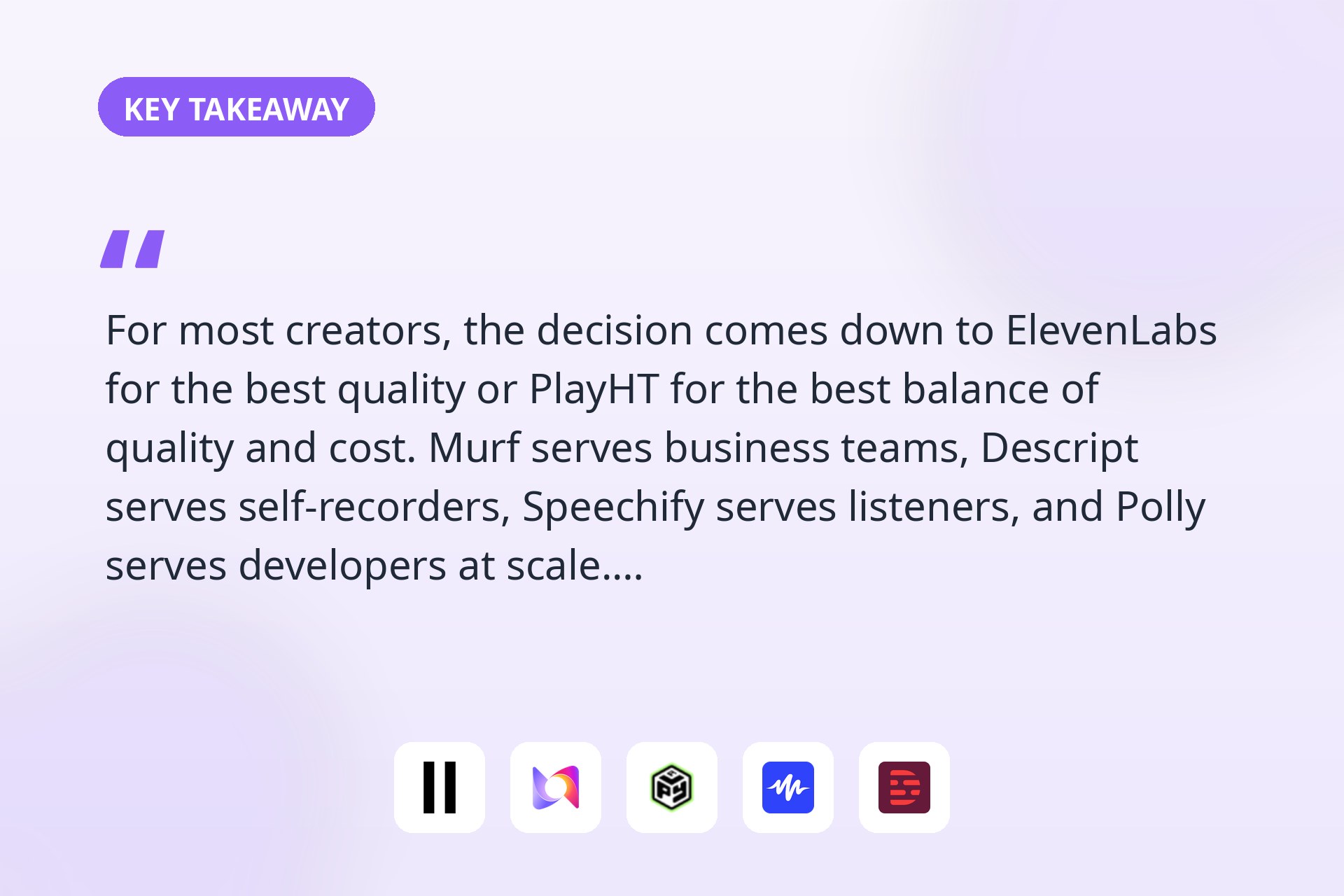 The key takeaway from this guide.
