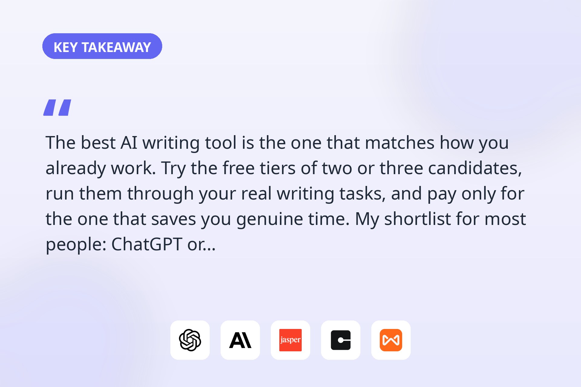 The key takeaway from this guide.